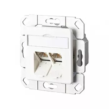 METZ CONNECT BTR E-DAT C6 8/8(8) UPk - Anschlussdose, Unterputz - RJ-45 X 2 - Reinweiß, RAL 9010 - 2 Ports (1307381102-I)