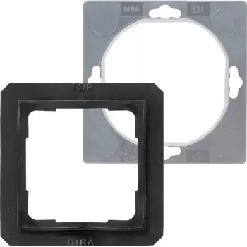 Abdeckplatte für Schalter/Steckdosen Gira 0252 27 — schwarz, konventionelles Design, IP44, 5er-Pack