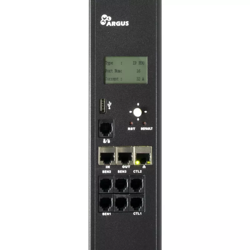 Inter-Tech SA-1632WN PDU (Stromverteilungseinheit) 16x C13 Ausgänge, verwaltet/überwacht, 100–240V, 32A, TCP/IP, SNMP, schwarz
