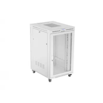 BODENSTEHENDER RACK-SCHRANK 19 27U 800X1000 GRAU PERFORIERTE LCD-TÜR LANBERG (flach PACK)