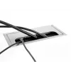 DeLOCK Kabeldurchführung für Tischmontage mit Bürste 80x80x28mm silber