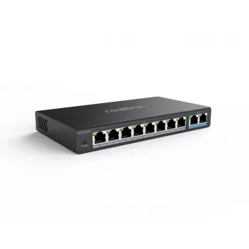 Netzwerk-PoE-Switch Reolink RLA-PS1 — 8-Port-PoE, 150W Gesamtbudget, IEEE 802.3af/at, 2x Gigabit-Uplink