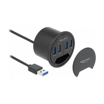 USB Hub DeLOCK 64153 Type-A 5000 Mbit/s Schwarz