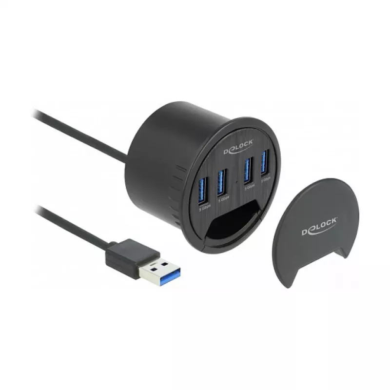 USB Hub DeLOCK 64153 Type-A 5000 Mbit/s Schwarz