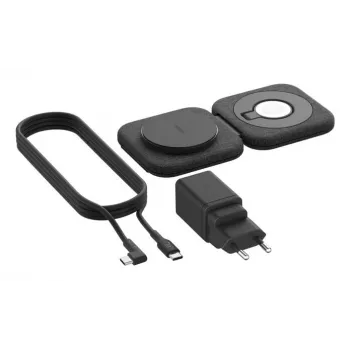 Kabellose 2-in-1-Ladestation Belkin BOOSTCHARGE PRO QI2 WIZ026VFBK — kabelloses Schnellladen für Smartphone und Kopfhörer