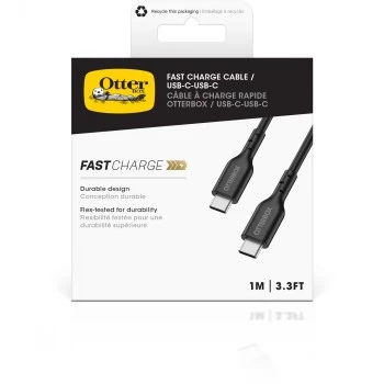 Otter Products OtterBox - USB-Kabel - 24-polig USB-C (M) auf 24-polig USB-C (M) - USB 2,0 - 3 A - 1,0 m - Schwarz (78-81356)