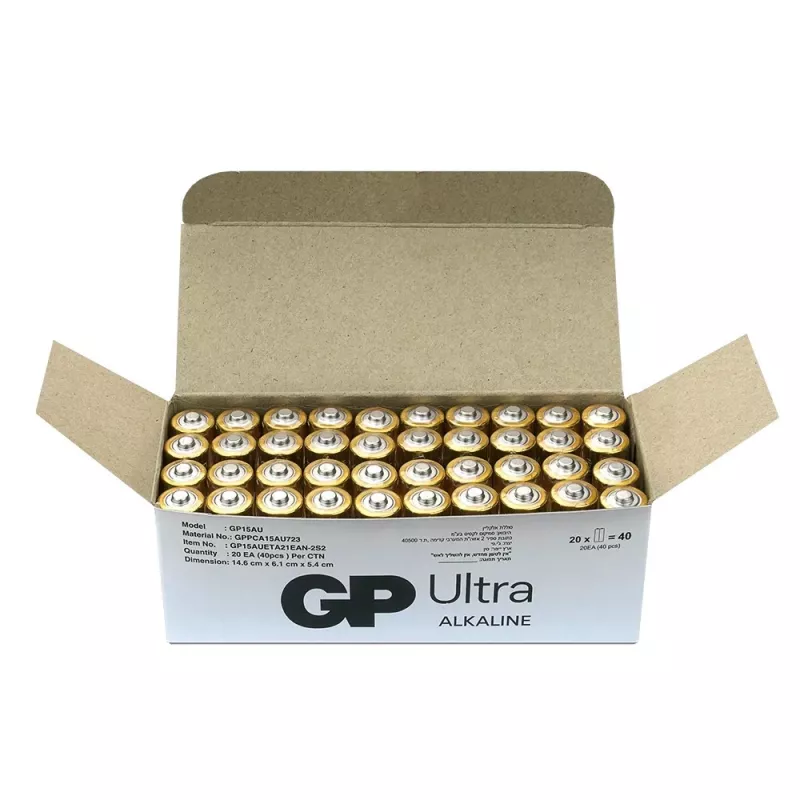 Alkaline-Batterien GP Battery LR6 AA 40 Stück (Modell 15AU21-S2)