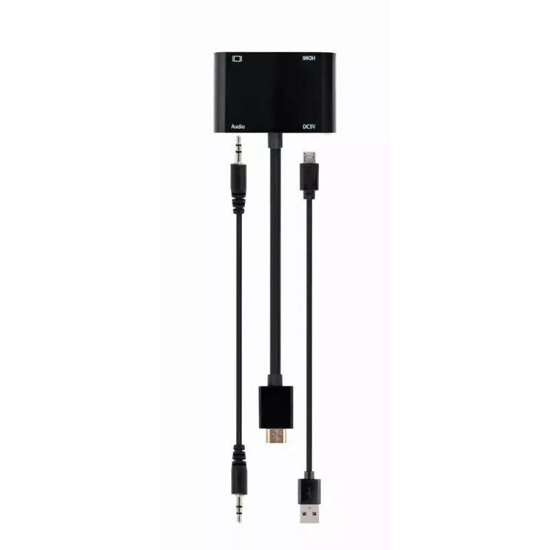 HDMI-zu-VGA-Adapter GEMBIRD A-HDMIM-HDMIFVGAF-01, HDMI-Stecker auf VGA-Ausgang, 0,15 m, schwarz