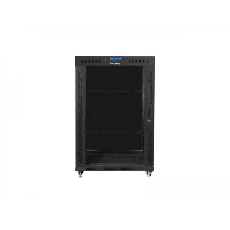 Standschrank 19 Zoll 22U 800x1000 Glastüren LCD (Flat Pack) V2 schwarz