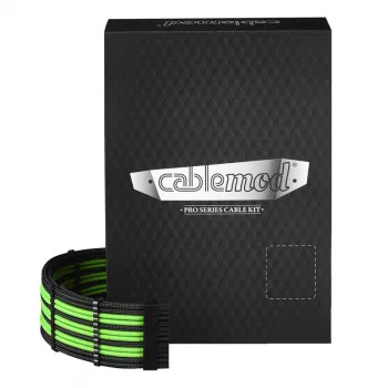 CableMod C-Series PRO ModMesh Kabelsatz für Corsair AXi/HXi/RM (Gelbes Etikett) - Schwarz/Hellgrün