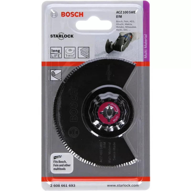 Bosch ACZ 100 SWB Sägeblatt für Multifunktionswerkzeuge Kompatibel mit Bosch GOP 10 8 V LI GOP 250 CE Professional PMF 10 8 LI PMF 180 E Fein Multimaster FMM 250