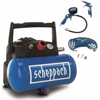 Luftkompressor Scheppach HC06 6L mit Zubehör — Scheppach HC06, 6 L Tank