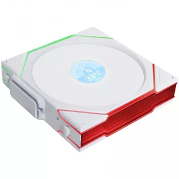 120-mm-Gehäuselüfter Lian Li 12RTLLCD1W1W ARGB Wireless LCD Weiß