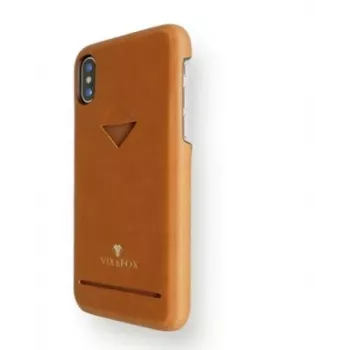 Kartenfach-Rückenschale VixFox für Samsung S9 — karamellbraun, Rückabdeckung mit Kartenfach