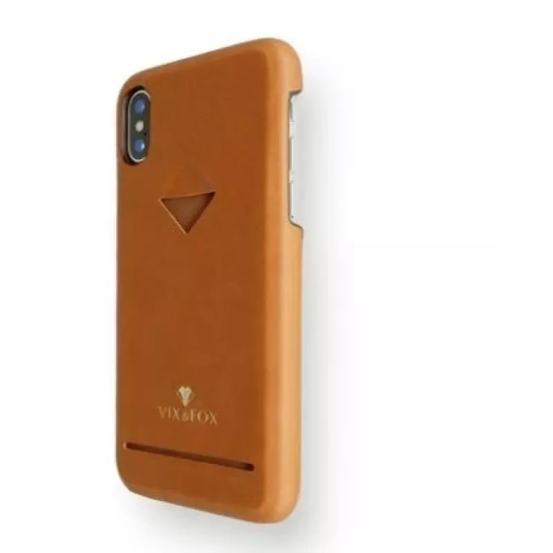 Kartenfach-Rückenschale VixFox für Samsung S9 — karamellbraun, Rückabdeckung mit Kartenfach