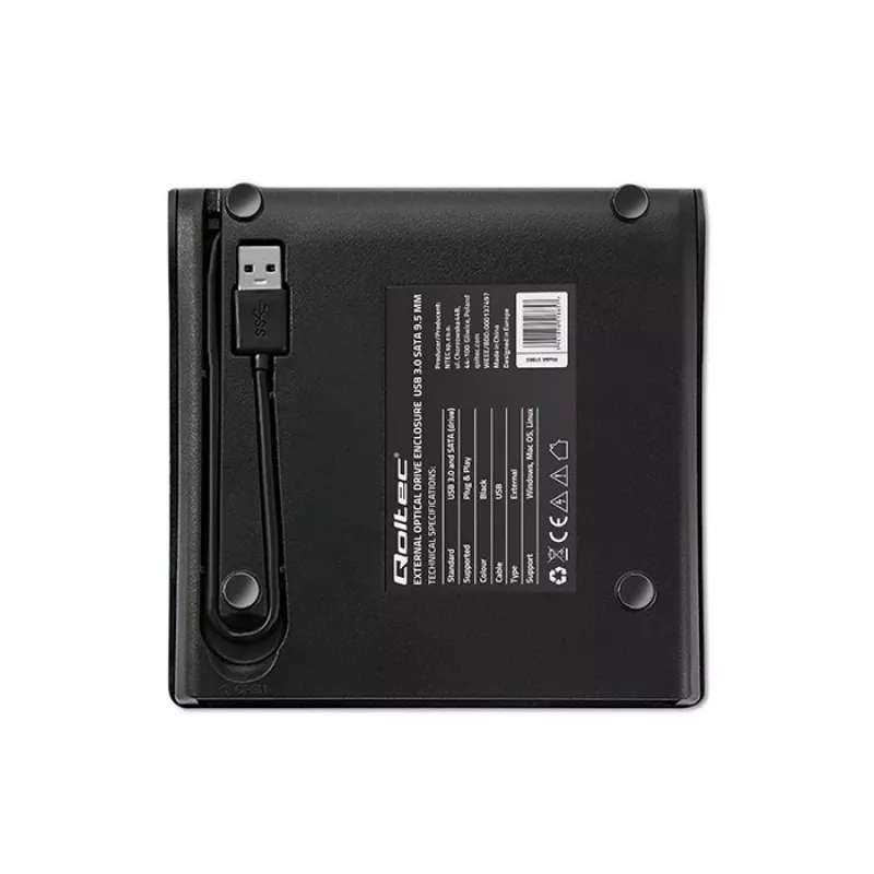 Optisches Laufwerkgehäuse CD/DVD SATA, USB 3.0, 9,5 mm