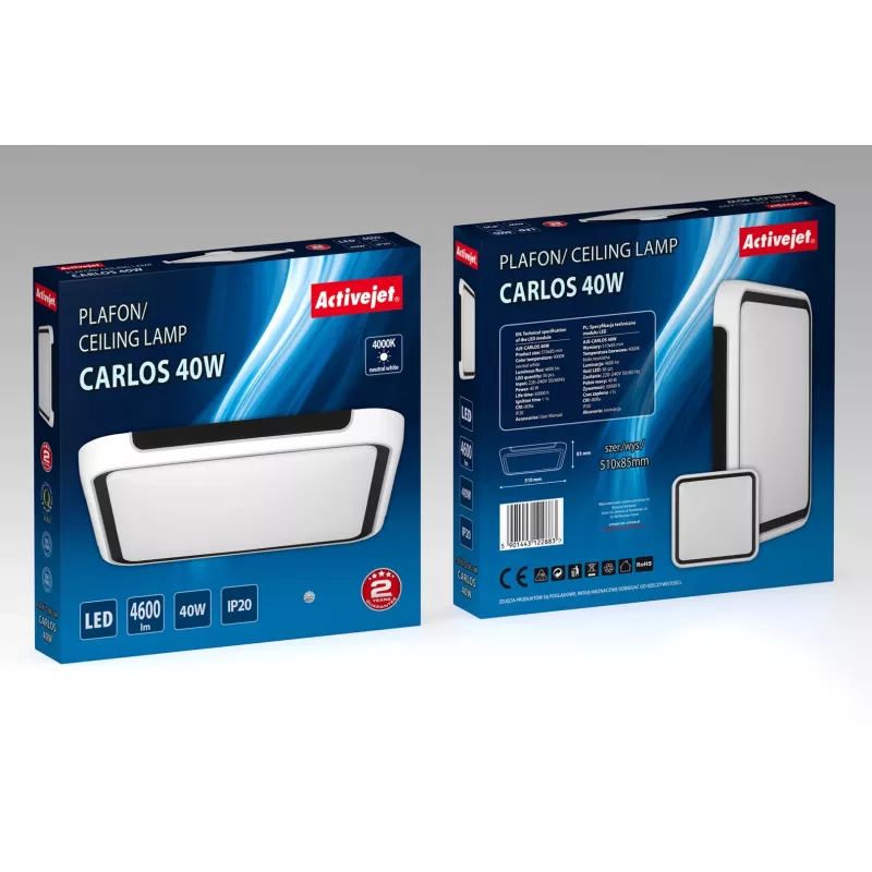 Activejet LED-Deckenleuchte AJE-CARLOS 40W