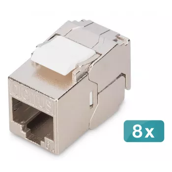 Digitus CAT 6A Kompaktes Keystone-Modul geschirmt werkzeugfreie Montage Anschluss 8 Stück