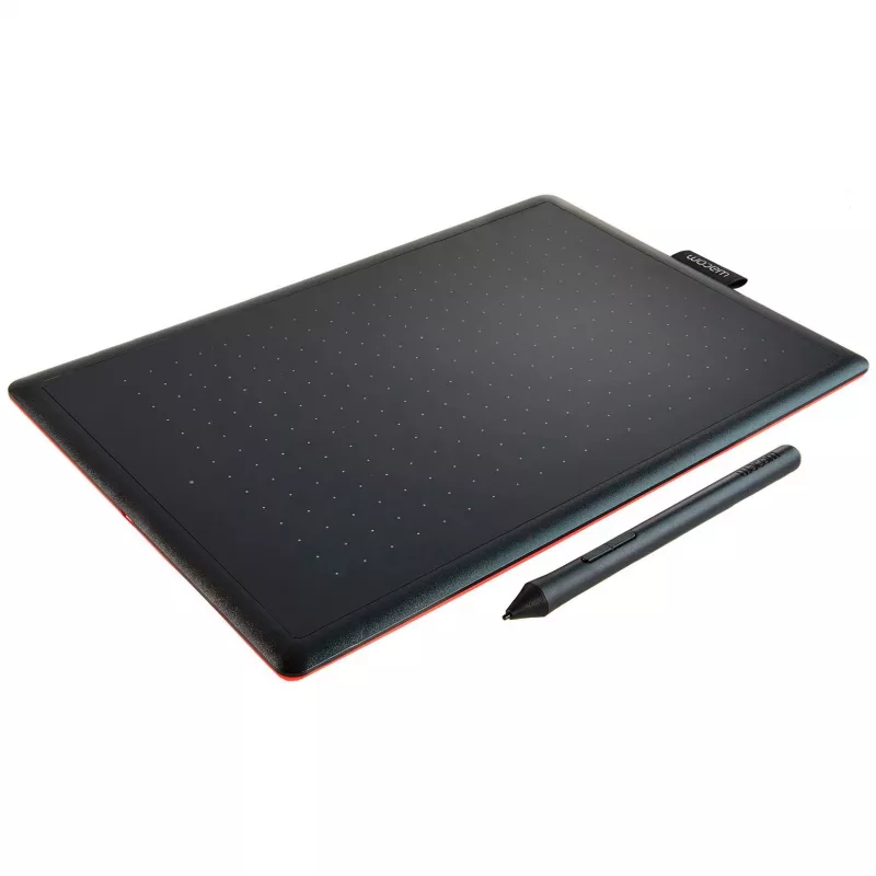 Wacom One by Medium Grafiktablett Schwarz, Rot 2540 lpi 216 x 135 mm USB