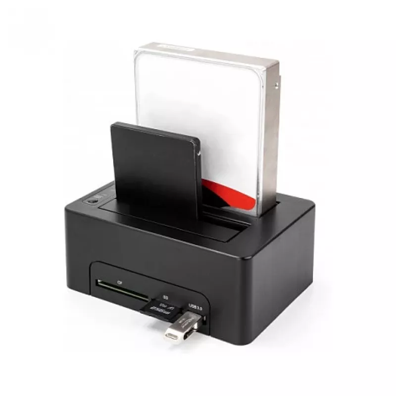 DeLOCK USB Dual-Dockingstation für 2 x SATA HDD SSD Klonfunktion Kartenleser
