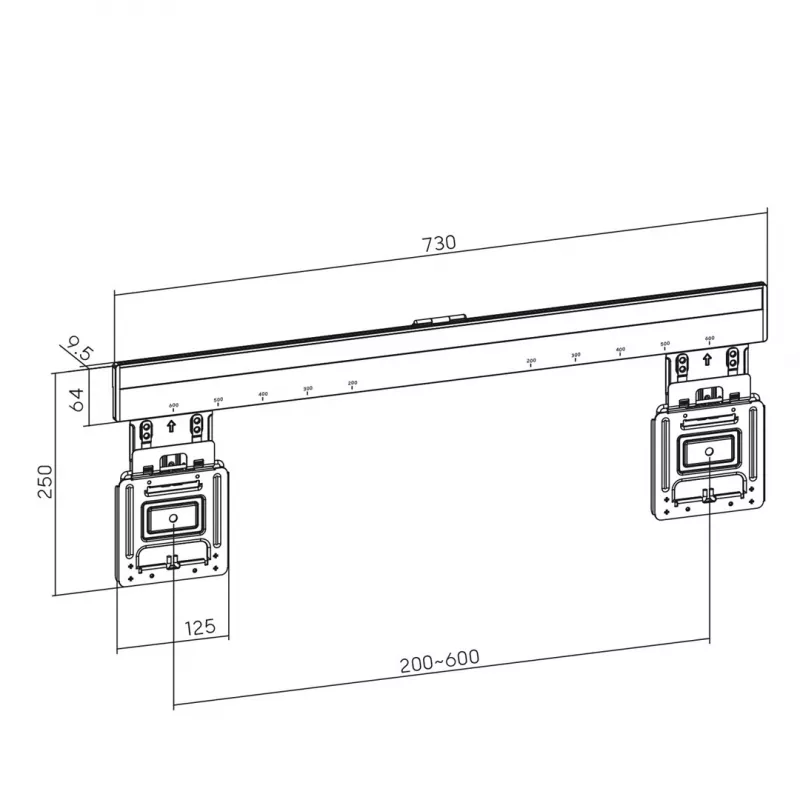 Maclean MC-481 Ultra-Flach-Slim-TV-Wandhalterung für 37-80 Zoll flache und gebogene Fernseher, max. 75 kg, VESA 600x400, universelle TV-Halterung