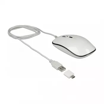 Maus DeLOCK 12532 Office beidhändig USB Type-A optisch 3200 DPI