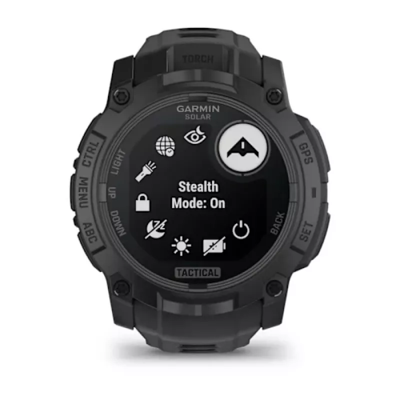 Smartwatch GARMIN Instinct — 45 mm, 3.05 cm (1.2 Zoll) AMOLED 390×390 Touchscreen, 4 GB, GPS, Silikonarmband Schwarz, 53 g