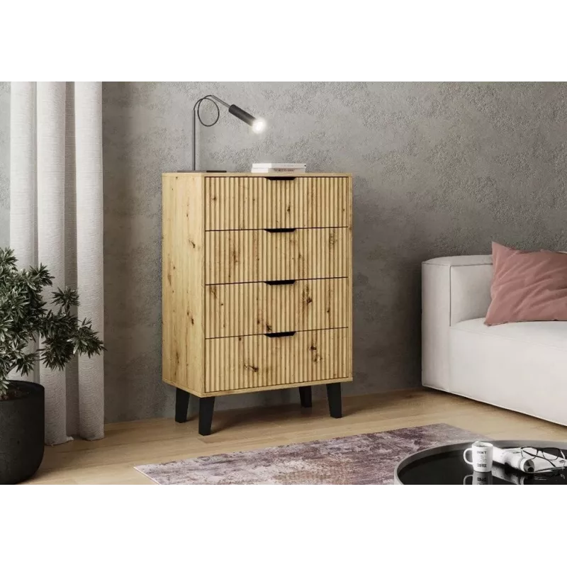 SCANDI 4S schlank Eiche ARTISAN Kommode