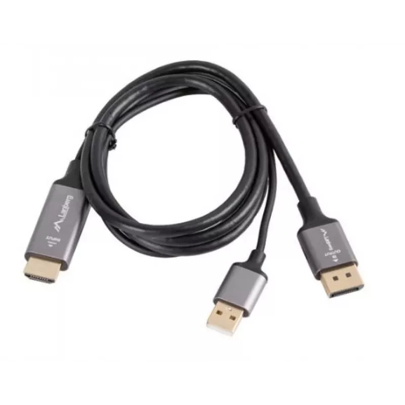 HDMI(M)->DISPLAYPORT(M)-KABEL 1M 4K SCHWARZ LANBERG