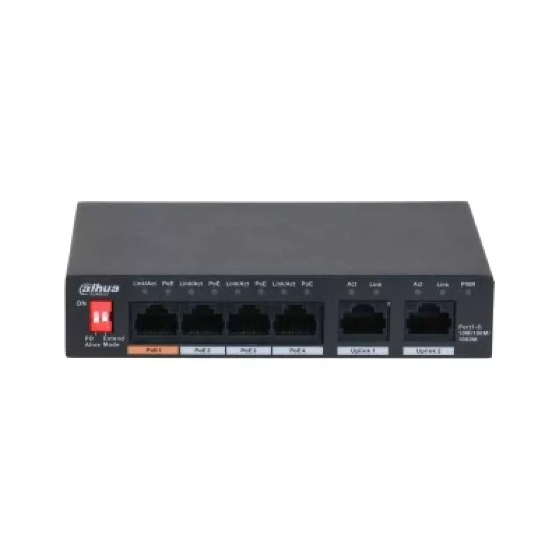 Dahua Technology PFS3006-4GT-60-V2 Gigabit Ethernet (10/100/1000) Power over Ethernet (PoE) Schwarz