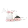 Elektrische Milchpumpe neno Bella Twin – elektronisch, 150 ml Flaschen, 6 Stimulations- / 9 Saugstufen, USB Li‑Ionen‑Akku, rosa/transparent