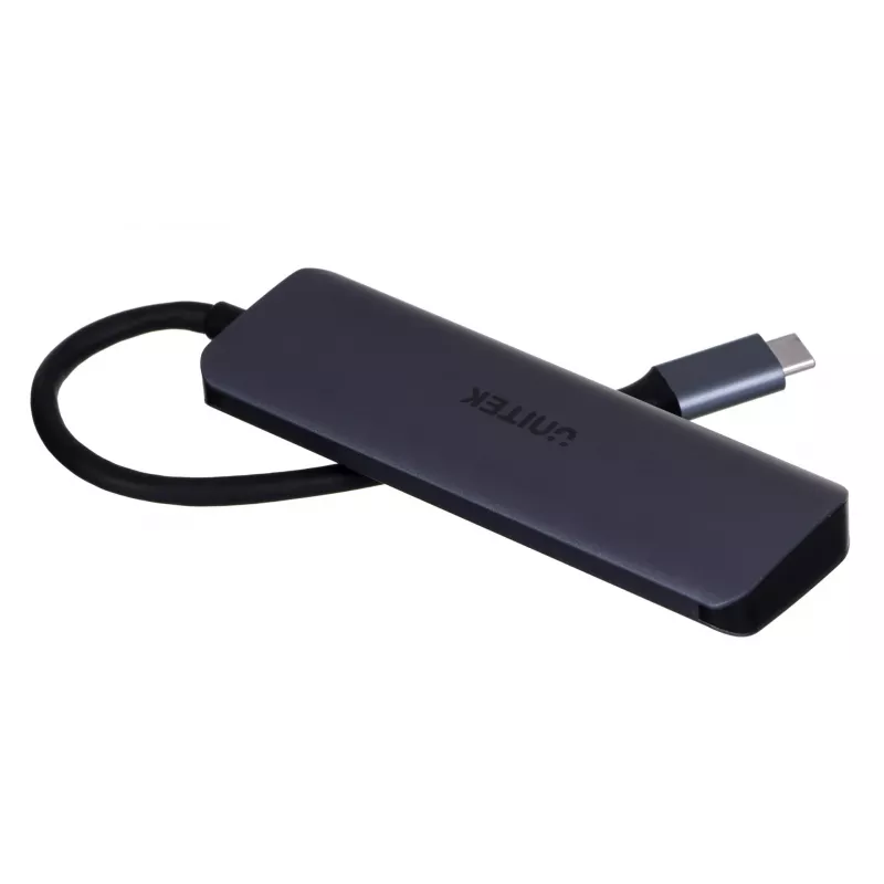 UNITEK uHUB Q4 USB-Hub Typ-C 5000 Mbit/s Grau