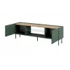 TV-Schrank mit elektrischem Kamin Cama Meble ONDA 180,5×40×58,0 cm, Spanplatte, grün, freistehend oder zur Wandmontage