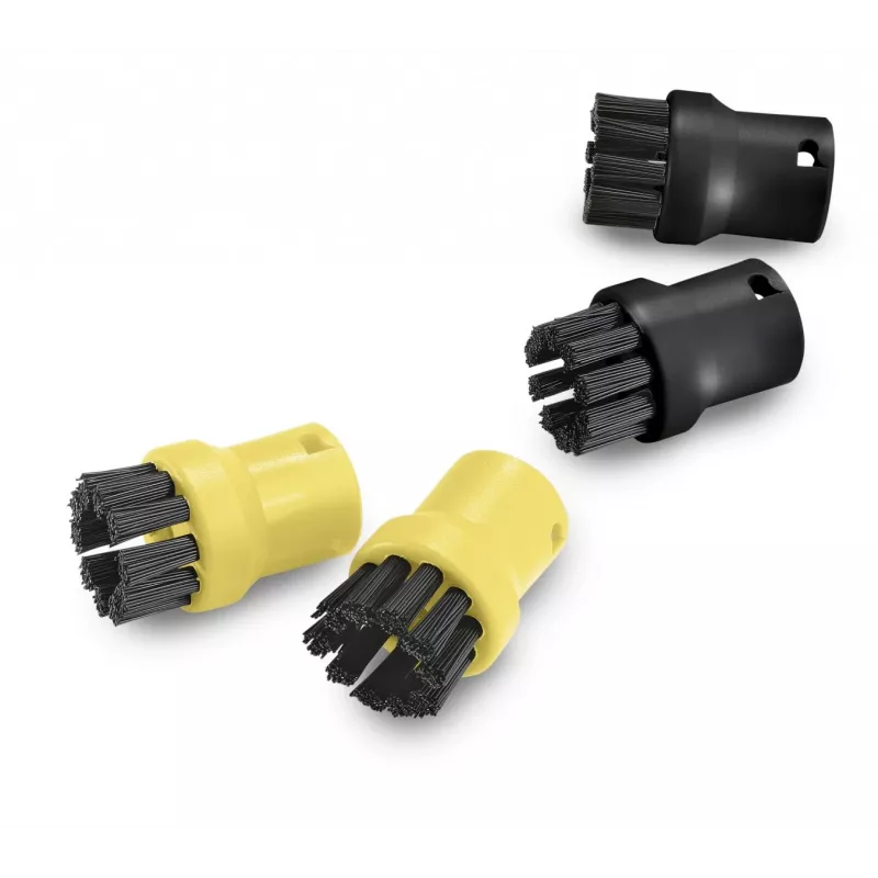 Kärcher Bürstenset für Dampfreiniger 2.863-264.0, runde Kunststoffbürsten 26×26×40 mm, 4 Stück