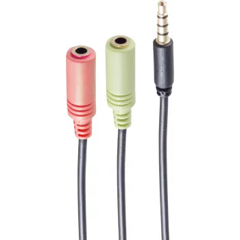 Audiokabel ShiverPeaks BS14-05041 0,25 m 2x3,5 mm Schwarz