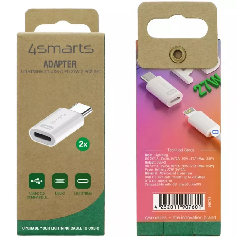 Kabeladapter 4smarts 540711 Lightning USB-C Weiß