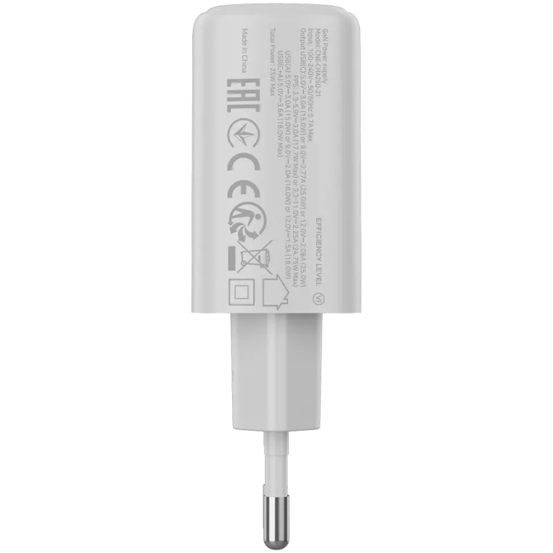 CANYON Ladegerät OnCharge 250 25W 1xPD 1xQC EU Weiß