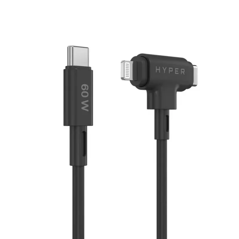 HYPER HyperJuice USB-Kabel USB 2.0 1,5 m USB-C USB-C/Lightning Schwarz