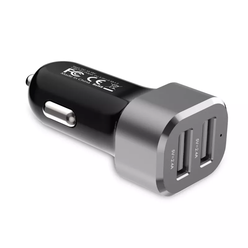 Auto-Ladegerät 2xUSB 2,4A Aluminium