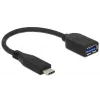 USB-Kabel DeLOCK USB 3.1 Gen 2 Type-C/Typ-A 0,1 m Schwarz