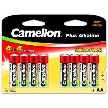 Alkalibatterien CAMELION AA LR6 Plus — 8er-Pack, AA (LR6)