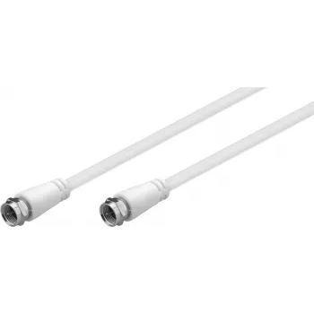 Goobay SAT-Antennenkabel (Klasse A+, >95 dB), 3-fach geschirmt, 2 m, Weiß - F-Stecker > F-Stecker (voll geschirmt) (58816)