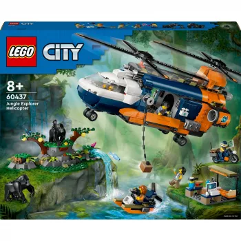 LEGO City 60437 Dschungel-Explorer-Hubschrauber im Basislager