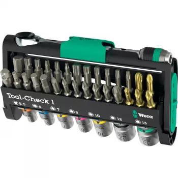Wera Tool-Check 1 Edelstahl 1 Ratschenkopf Schwarz Grün