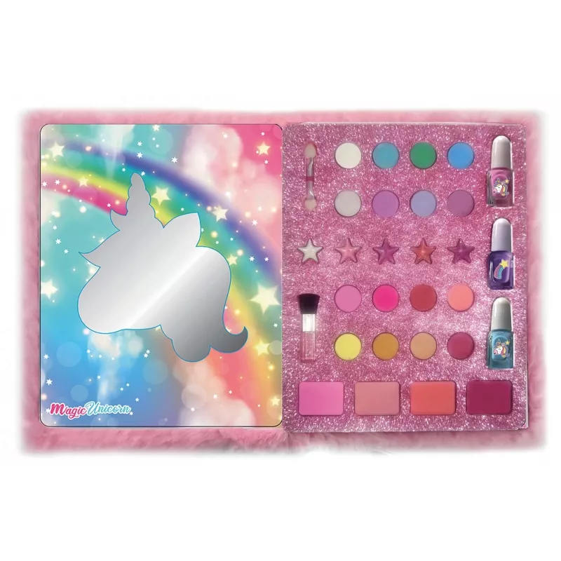 Notizbuch mit flauschigem Einhorn-Cover, Clementoni – Make-up-Tagebuch-Stil