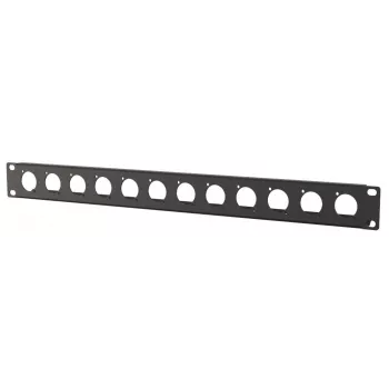 Rack-Panel 1U Lanview Modell LVR1U-12D-BL mit 12 Ausschnitten für Keystone-Module, schwarz