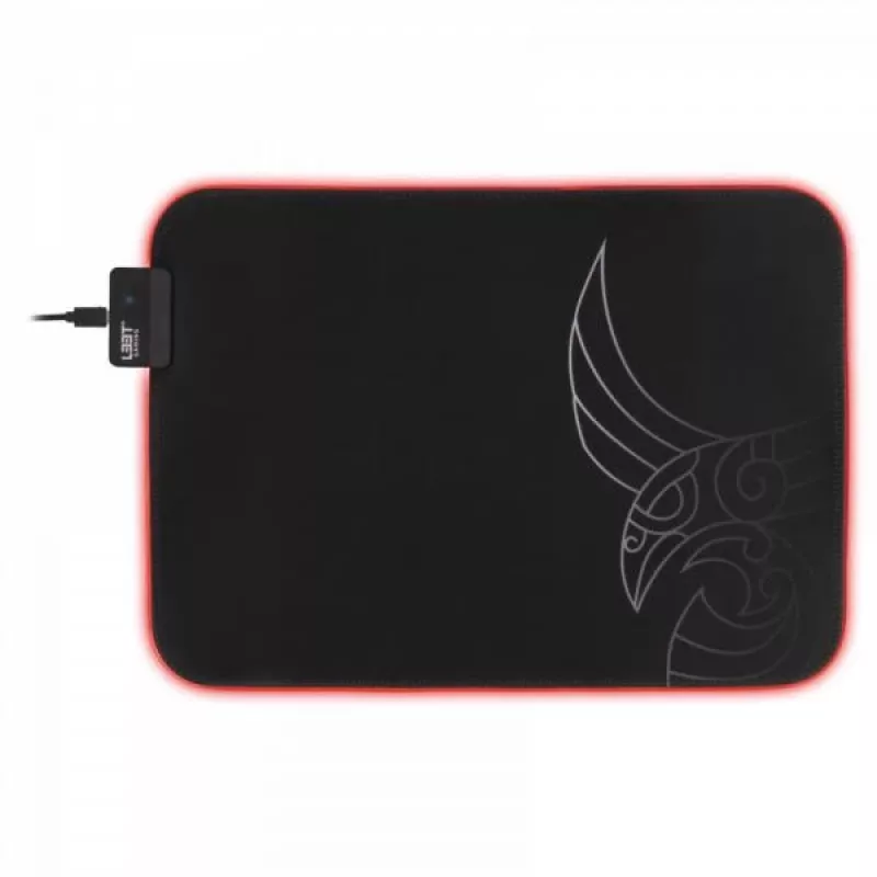 L33T Gaming 160405 Karlvagn RGB Gaming-Mauspad, mittlere Größe, schnelle Oberfläche. 355 x 255 x 3 mm, Schwarz