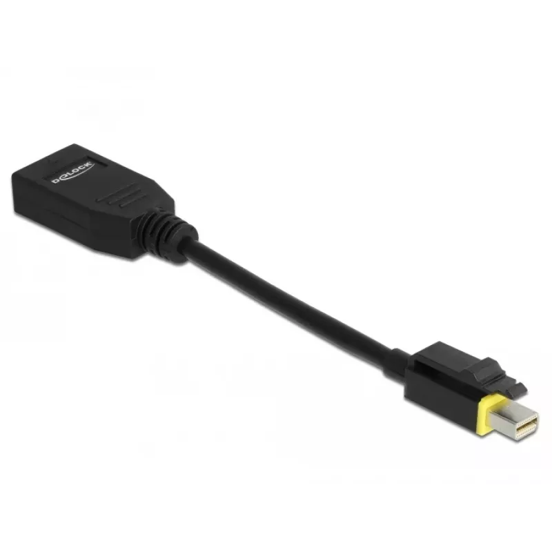 DeLOCK - DisplayPort-Adapter - Mini DisplayPort (M) verriegelt auf DisplayPort (W) - DisplayPort 1.4 - 15 cm - halogenfrei, 8K-Unterstützung - Schwarz (65978)