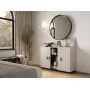 Kommode Cama Meble SOHO 120×41×80 cm — kaschmirfarbene Fronten, schwarzer Rahmen