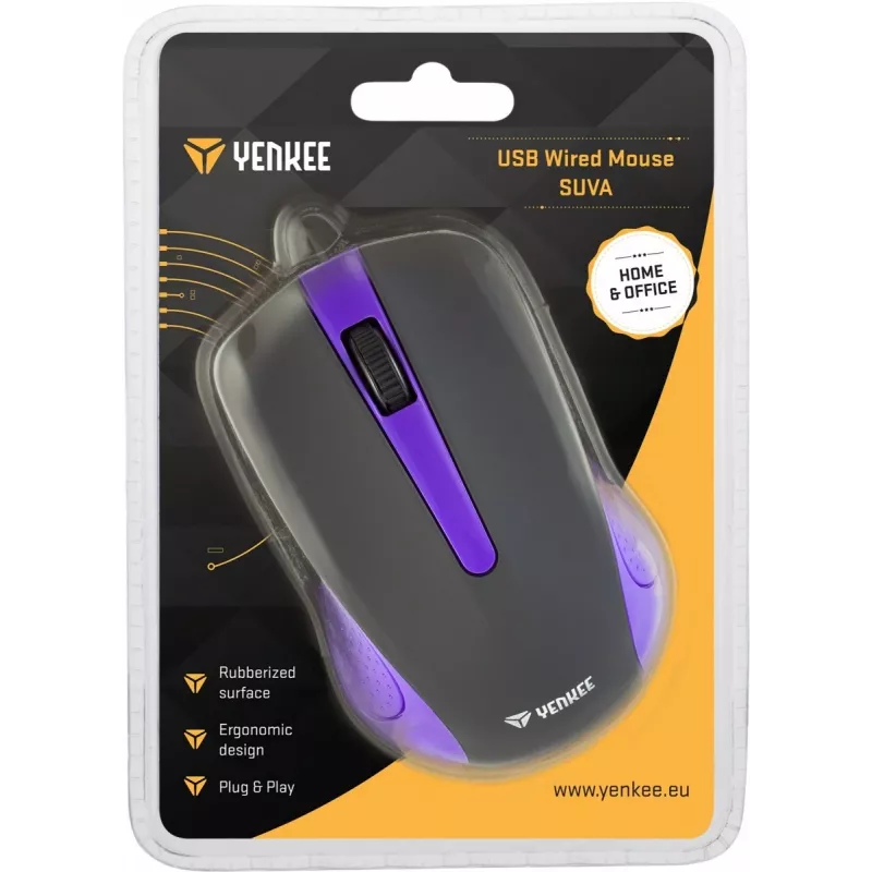 USB kabelgebundene Maus, 3 Tasten, gummierte Oberfläche